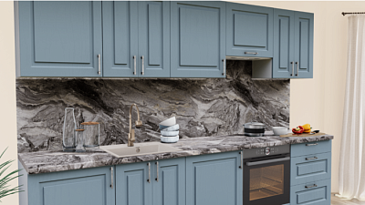 Кухня на заказ Эмаль небесная